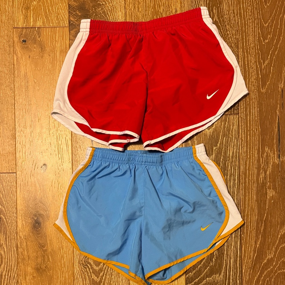Nike Tempo Girls Red and Blue Shorts Set
